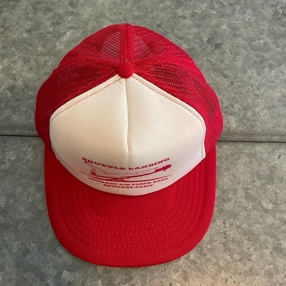 Vintage Space Shuttle Landing Edwards Air Force Base California Snapback Hat 80s - Picture 3 of 9